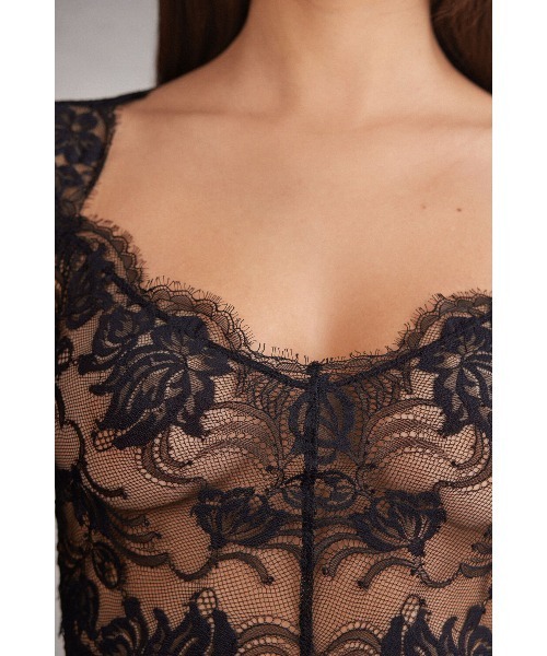 ボディスーツS Simplest Pleasures intimissimi Intimissimi The Simplest Pleasures レース ロングスリーブ