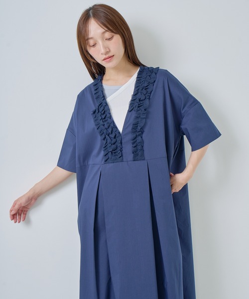 Kelen（ケレン） ワンピース フリルデザインVネックワンピース RIFFEW
