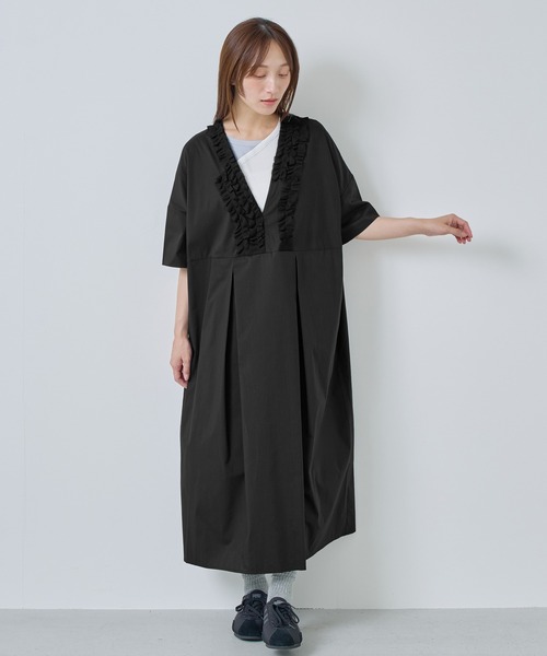 Kelen（ケレン） ワンピース フリルデザインVネックワンピース RIFFEW