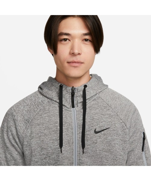 Nike フード付きジャケット Lサイズ グレー/ブラック NIKE コート ジャケット ナイキ TF フルジップ L/S フーディ