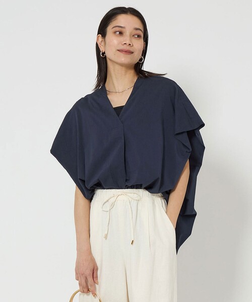 ブラウス シャツ ショルダータック スキッパー ブラウス レディース