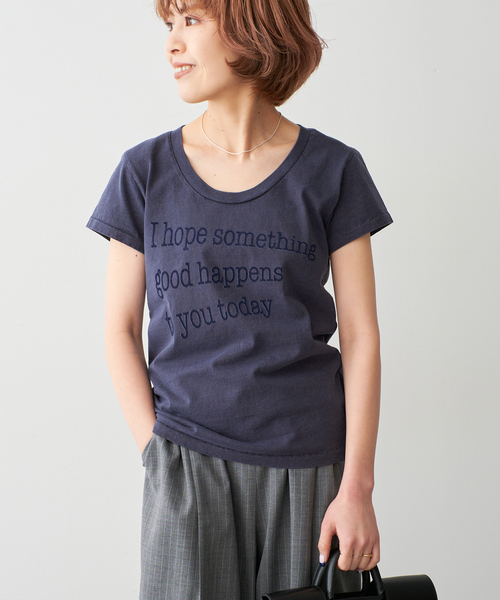 Spick＆Span tシャツ Mixta/ミクスタ U NECK TSHIRT I HOPE