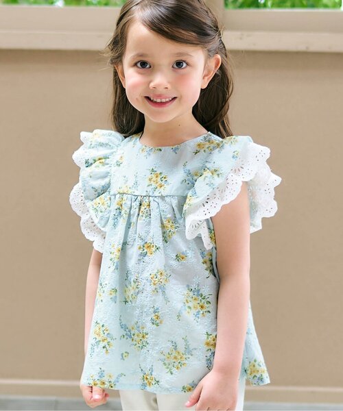 新品 タグ付 プチバトー ダブルガーゼ プリント ブラウス フラワー 10ans ダブルガーゼブラウス | ベビー服・子供服通販のPETTIT BATEAU