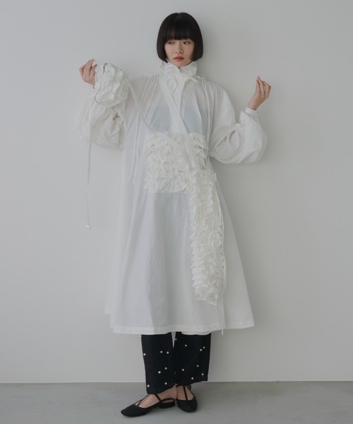 PERNA ワンピース PERNA 「PERNA」 長袖ワンピース LARGE ホワイト レディース