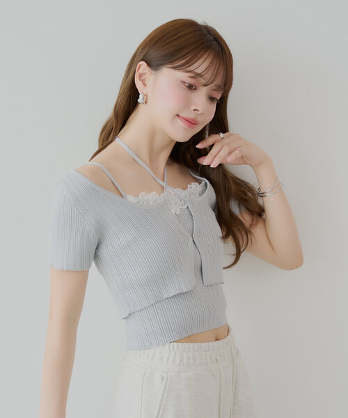 LA PEAU DE GEM ショートカーディガン＆カップインキャミ セール】 【WEB限定カラーあり・接触冷感・UVカット】PINION