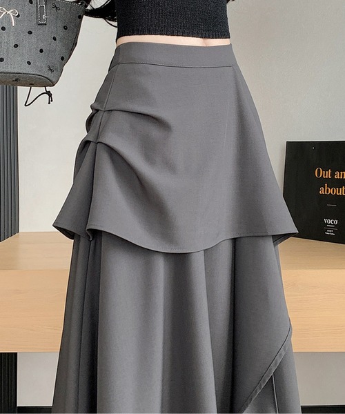 【再入荷】素敵 アシンメトリー ロングスカート アウトステッチ スカート アシンメトリロングスカート : ZOZOTOWN Yahoo!店