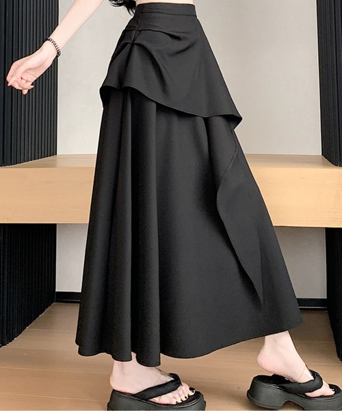 【再入荷】素敵 アシンメトリー ロングスカート アウトステッチ スカート アシンメトリロングスカート : ZOZOTOWN Yahoo!店