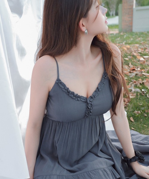 VEILA ワンピース フリルロングキャミワンピース : ZOZOTOWN