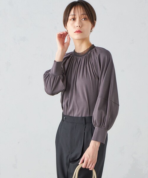 「SHIPS」 長袖カットソー ONE SIZE チャコールグレー レディース SHIPS 「SHIPS」 長袖カットソー ONE SIZE グレー レディース