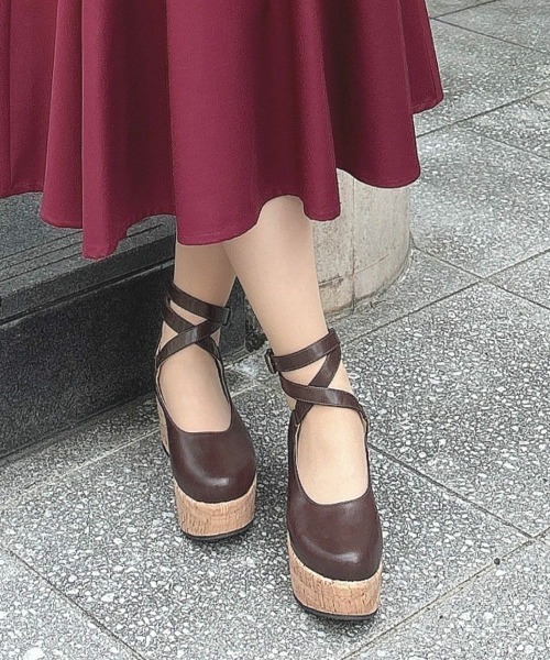 【An Another Angelus】クロスストラップ厚底パンプス an another angelus パンプス 「大人気リピート生産決定
