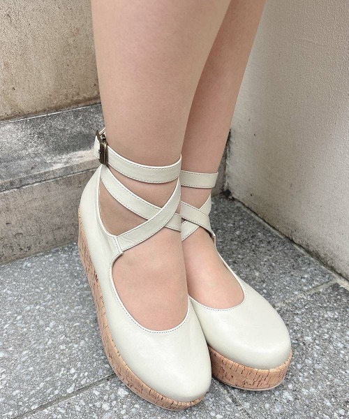 【An Another Angelus】クロスストラップ厚底パンプス an another angelus パンプス 「大人気リピート生産決定