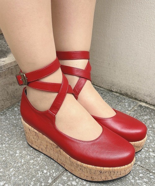 【An Another Angelus】クロスストラップ厚底パンプス an another angelus パンプス 「大人気リピート生産決定