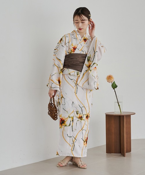 浴衣 帯 帯留め セット 着物屋さんから購入 Tika ゆかた 激安 和柄 パール 飾り帯紐 ホワイト 浴衣 着物