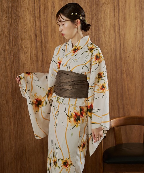浴衣 帯 帯留め セット 着物屋さんから購入 raffime 浴衣 浴衣2点セット（浴衣、帯） レディース : ZOZOTOWN