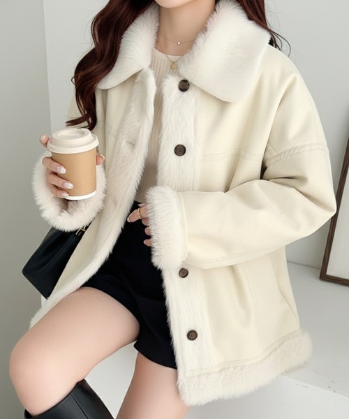 mily bilet ムートンコート ボアコート 「mily bilet」甘さと気品で冬