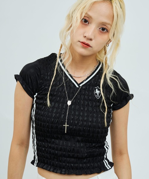 tシャツ atmos pink Shirring Mini Game Shirt / アトモス ピンク シャーリング ミニ ゲーム シャツ レディース
