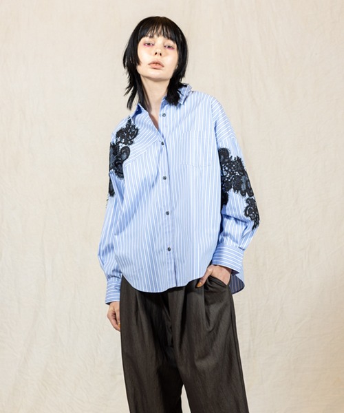 「OSMOSIS」 「loaf」長袖シャツ ONE SIZE サックスブルー レディース