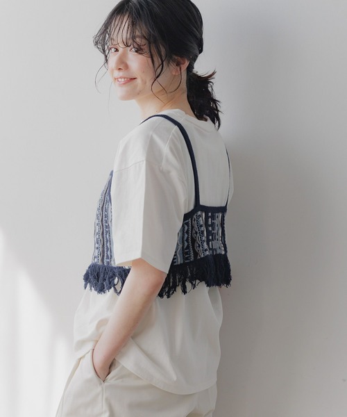 「niko and...」 半袖Tシャツ MEDIUM グリーン レディース