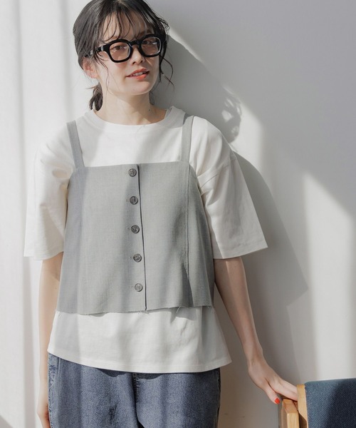 「niko and...」 半袖Tシャツ MEDIUM グリーン レディース