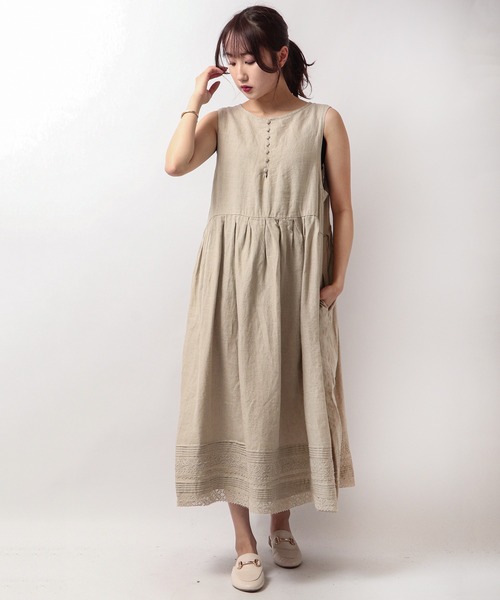 ubasoku（ウバソク） ノースリーブワンピース FREE キナリ レディース