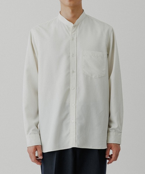 アダムエロペ（ADAM ET ROPE’）/スエードタッチ レーヨン バンドカラーシャツ ADAM ET ROPE'（アダムエロペ） シャツ スエードタッチ レーヨン