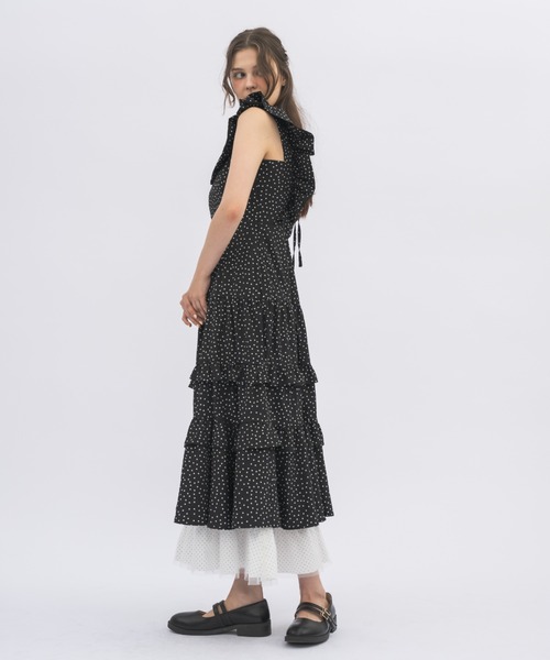 ワンピース dot × many frill onepiece / フリルドットワンピース
