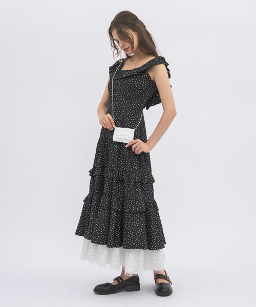 ワンピース dot × many frill onepiece / フリルドットワンピース