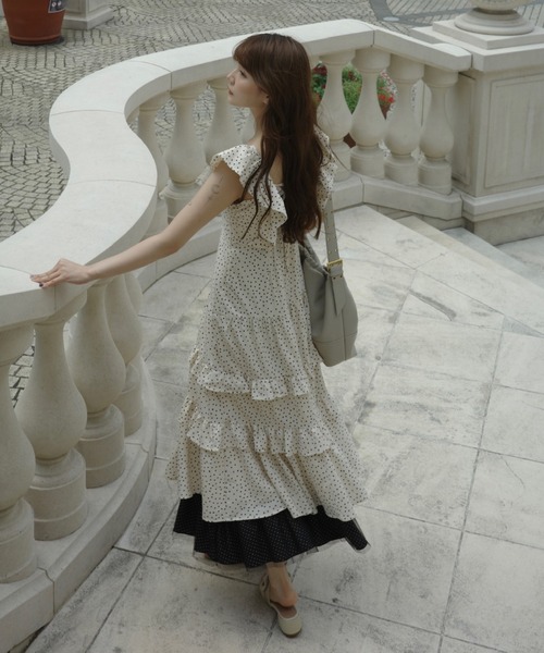 ワンピース dot × many frill onepiece / フリルドットワンピース