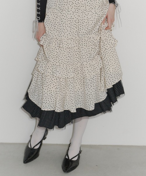 ワンピース dot × many frill onepiece / フリルドットワンピース