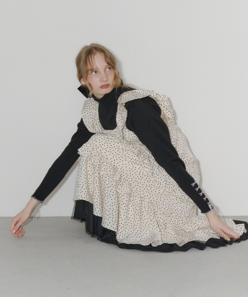 ワンピース dot × many frill onepiece / フリルドットワンピース
