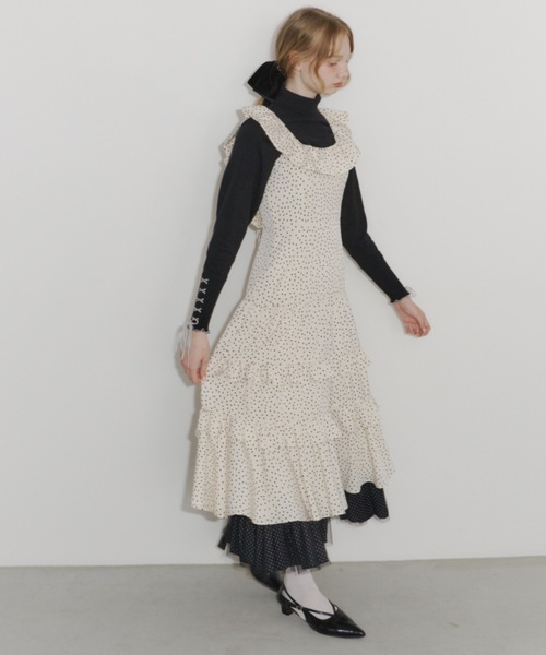 ワンピース dot × many frill onepiece / フリルドットワンピース