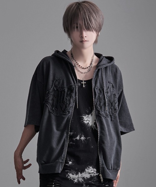 CavariA【キャバリア】リブ入り長袖ジップ ブラック CavariA/キャバリア』ハーフジップ長袖トレーナー（スウェット