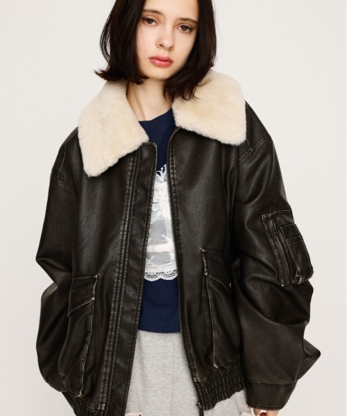 SLY レザー アウター ブルゾン SLY ブルゾン アウター 「2025AW」WASHED PUFFER BZ ウォッシュ