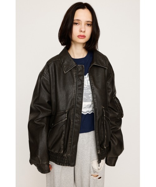 新品⭐︎ SLY オーバーサイズ ブラックレザージャケット SLY アウター(レディースファッション) | ファッション の
