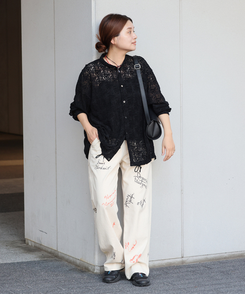 スタンドカラーレースブラウス JOURNAL STANDARD ブラウス シャツ スタンドカラーレース