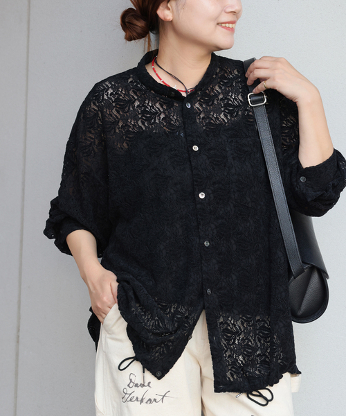 JOURNAL STANDARD ブラウス シャツ スタンドカラーレース