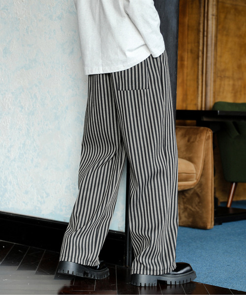 NEOS（KOKUYO） パンツ 「neos」ルーズシルエット レトロ ストライプ