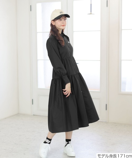 マリークヮント　撥水ストレッチロング ワンピース　マリークワント MARY QUANT（マリークヮント） シャツワンピース マリークワント