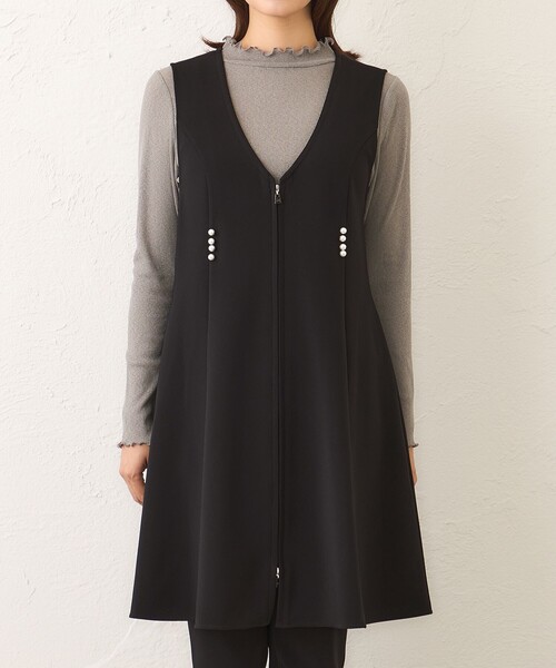 ✨美品✨M53. ロングジレ ベスト ポリエステル FREE 近年モデル 希少 TO BE CHIC（トゥー ビー シック） ベスト ジレ マットストレッチ