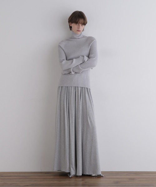 ルフィル LE PHIL クルーネック ニット ゆったり ワイド 長袖 グレー LE PHIL（ル フィル） ニット セーター ウールリブタートル レディース