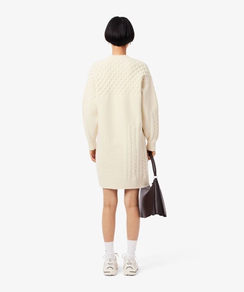 LACOSTE（ラコステ） ワンピース パッチワークエフェクトウールニット