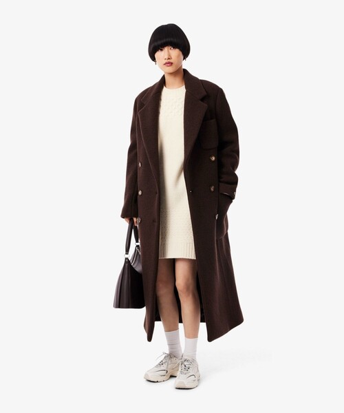 LACOSTE（ラコステ） ワンピース パッチワークエフェクトウールニット