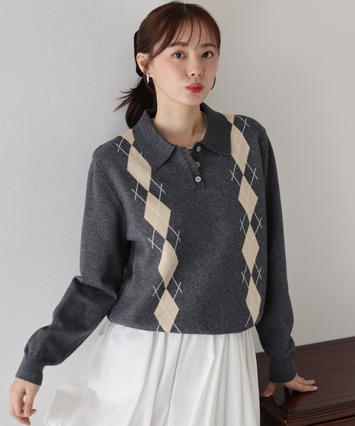 BLUEEAST（ブルーイースト） ニット セーター アーガイルポロニット