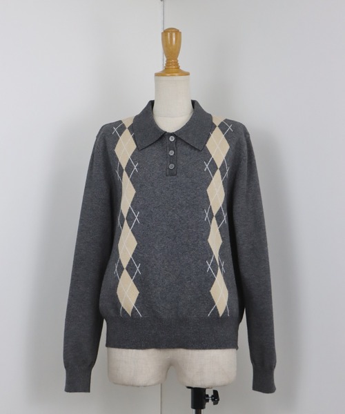 BLUEEAST（ブルーイースト） ニット セーター アーガイルポロニット