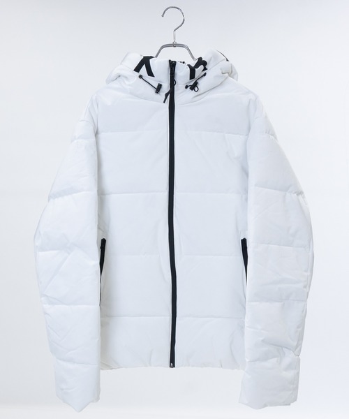 stone ホワイト ダウンジャケット フード付き JOHN'S CLOSET ダウンジャケット ダウン 「13」フードロゴ 中綿