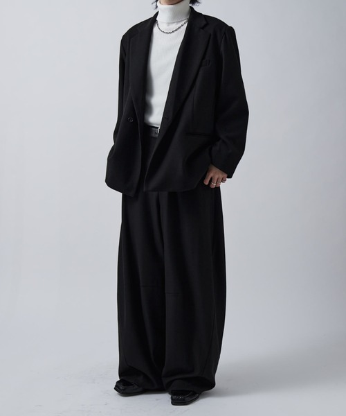 Lui's ルイス セットアップ 黒 ブラック オーバーサイズ S Lui's（ルイス） スラックス ウォームカーブパンツ メンズ : ZOZOTOWN