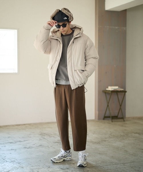 新品BAYFROW ベージュ フード付き ダウンジャケット BAYFLOW（ベイフロー） ダウンジャケット ダウン ファイバー中綿フード