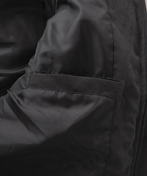 ダウンジャケット ダウン 「72」PUレザー/フェイクスウェード パファー