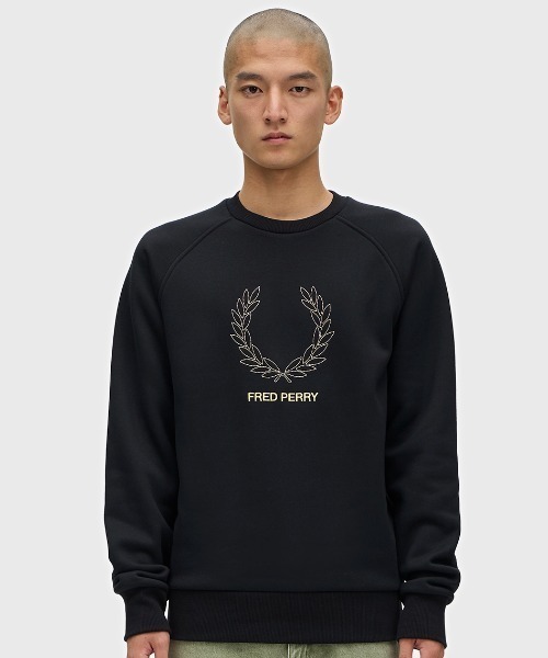 FRED PERRY ブラック 長袖 トレーナー FRED PERRY（フレッドペリー） トレーナー スウェット Outline Laurel
