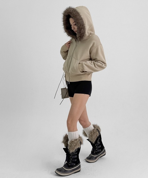 BLACKUP [MADE] エクシブファーフードジップアップ BLACKUP（ブラックアップ） パーカー 「MADE」 エクシブファーフード